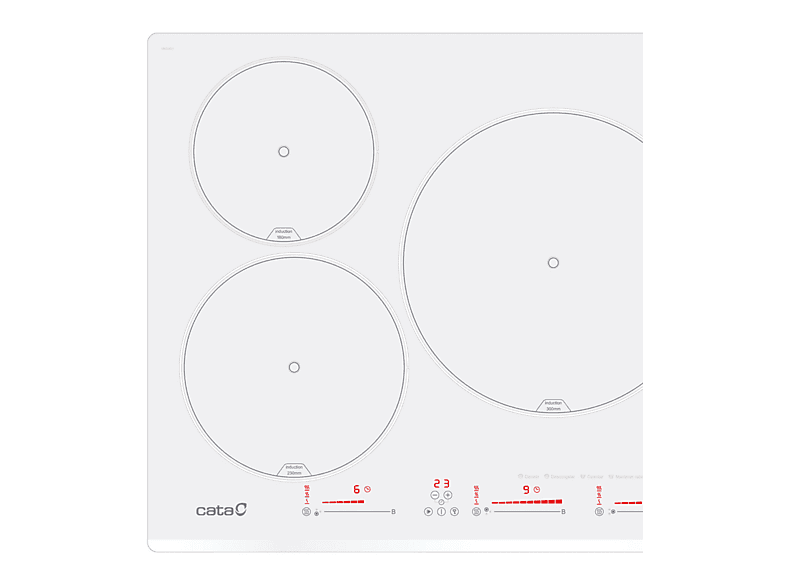 CATA INSB 6003 E2 WH — Placa de inducción, 59 cm, Blanco, 3 zonas, vista 2