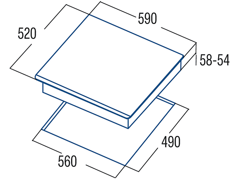 CATA INSB 6003 E2 WH — Placa de inducción, 59 cm, Blanco, 3 zonas, vista 3