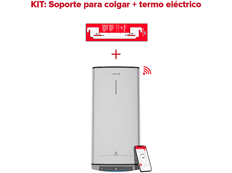 ARISTON — Termo Eléctrico, Gris, VELIS TECH DRY WIFI 80 ES EU + INSTAFIX ARISTON, 80 l