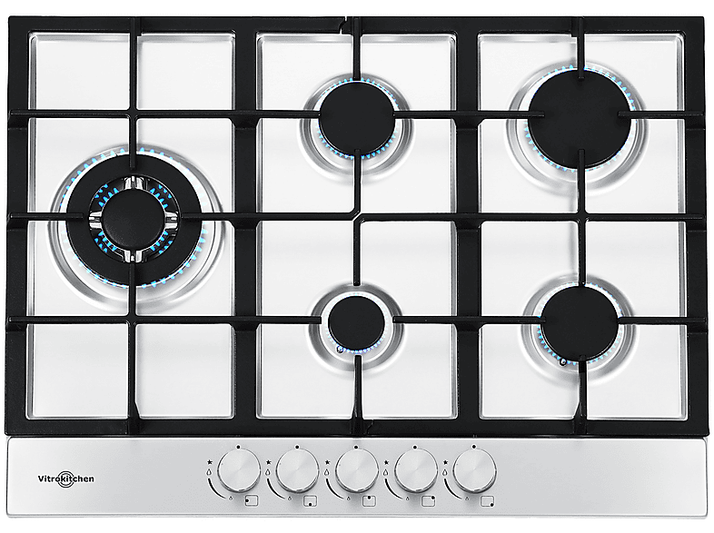 VITROKITCHEN EN73IB — Placa de gas, 51 cm, Inoxidable, 3 zonas, vista 3