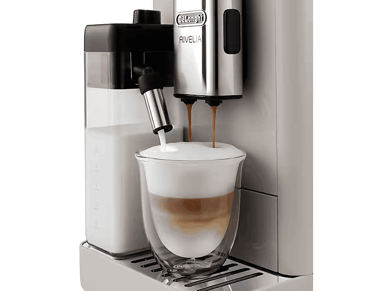 DELONGHI EXAM440.55.BG MILK- RIVELIA BEIGE — Cafetera superautomática, 1450 W, 19 bar, 0,7 l, 2 tazas, vista 4