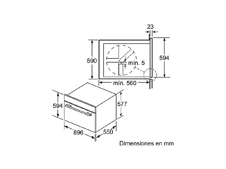 BOSCH Serie 6 VBD5780S0 — Horno, Multifunción, 112L, 90cm, Pirolítico, vista 2