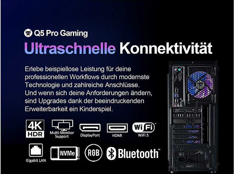 BEASTCOM Q5 | Pro Gaming — PC Gaming, 16 GB RAM, 1 TB SSD, Negro, Intel® Core™ i9-10900F, vista 9