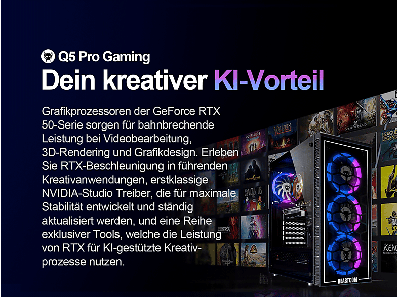 BEASTCOM Q5 | Pro Gaming — PC Gaming, 32 GB RAM, 1 TB SSD, Negro, Intel® Core™ i9-10900F (ref. 142537298), vista 8