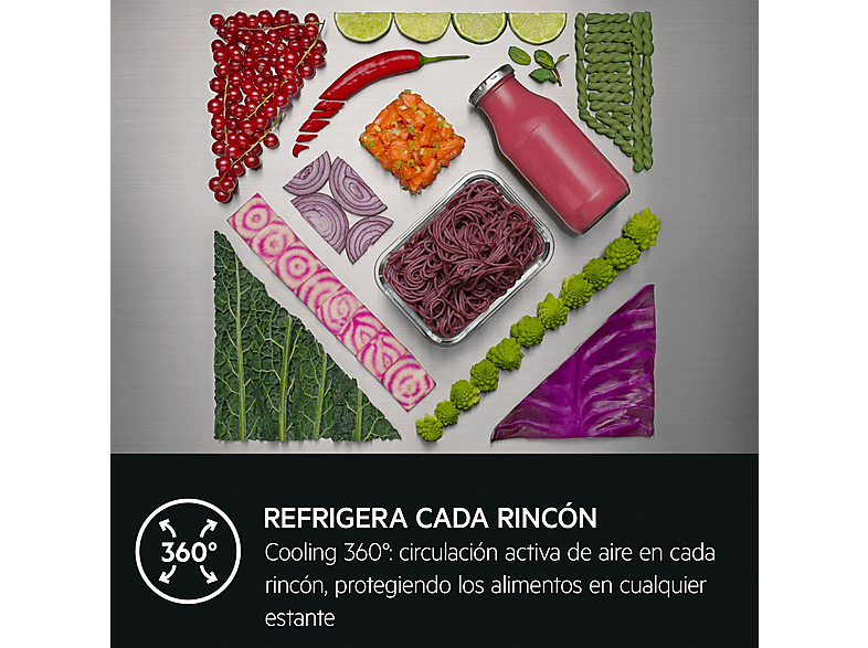 AEG RCB736E7ML — Frigorífico combi, Altura 2010 mm, Inox, No Frost, Capacidad 367 l, vista 8