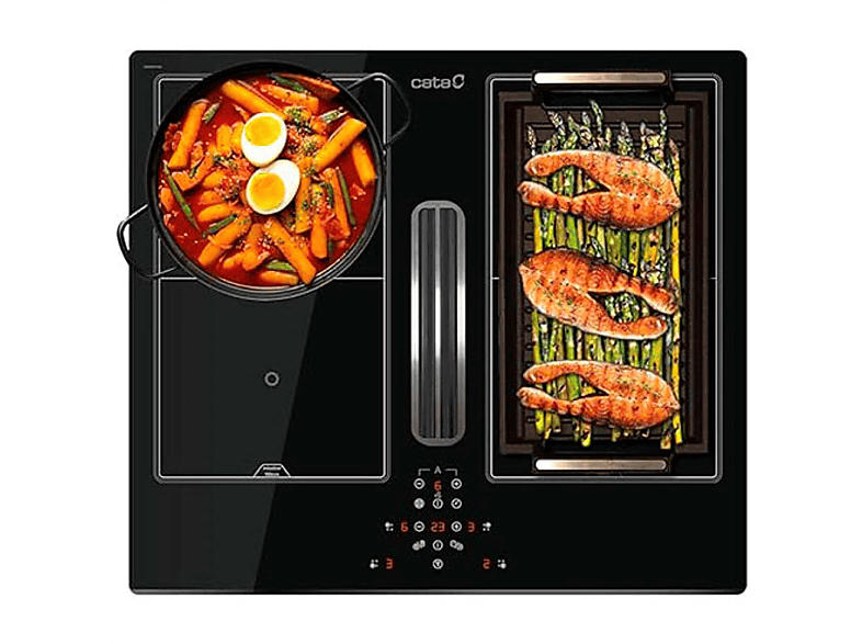 CATA AS 600 — Placa de inducción, 60 cm, Negro, 3 zonas, vista 2