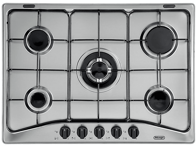 DELONGHI YAF 57 ASV — Placa de gas, 680 mm, Inox, 5 zonas