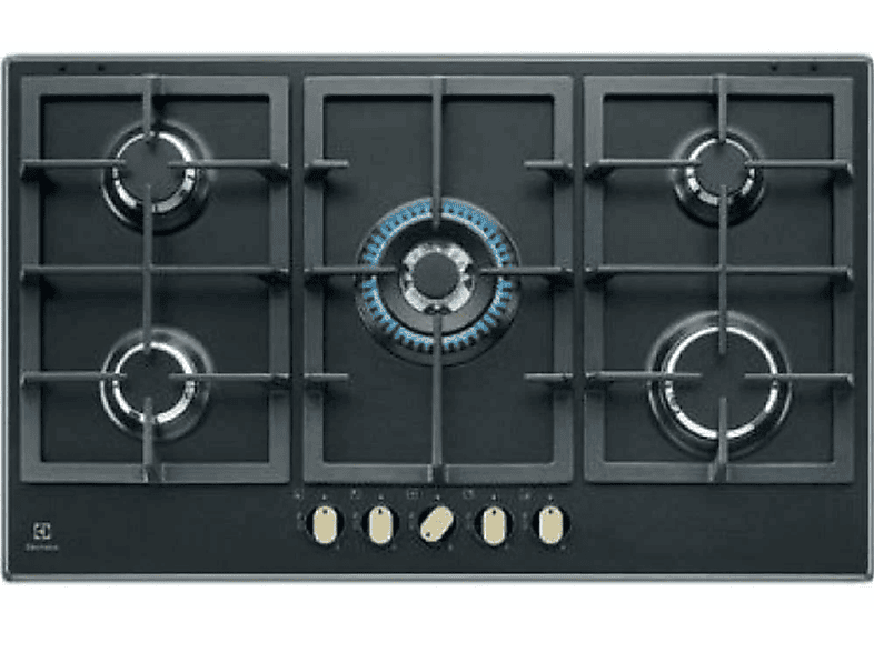 ELECTROLUX 208150104 — Placa de gas, 875 mm, Negro, 5 zonas, GN + GLP (propano/butano)