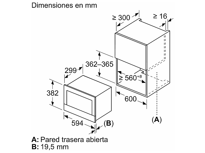 SIEMENS BF722R1B1 — Microondas integrable, 900 W, 5 potencia, 21 l, vista 6