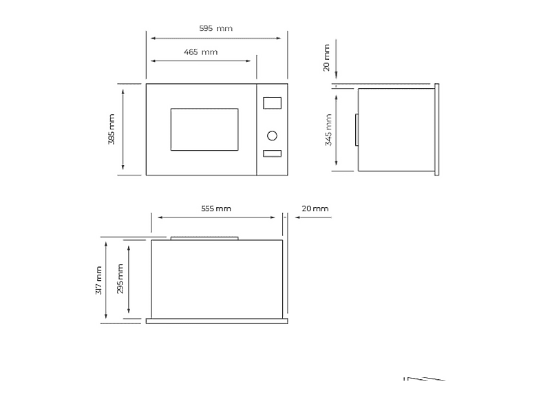 SVAN SMWI2800DGN — Microondas, 1 kW, 5 potencia, 20 l, vista 3