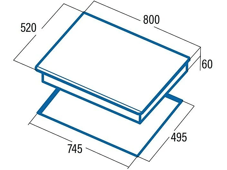 CATA 308606334 — Placa de inducción, 800 mm, Negro, 4 zonas, vista 2