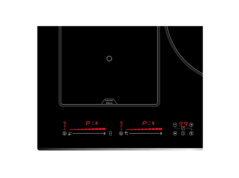 CATA 308606334 — Placa de inducción, 800 mm, Negro, 4 zonas, vista 6