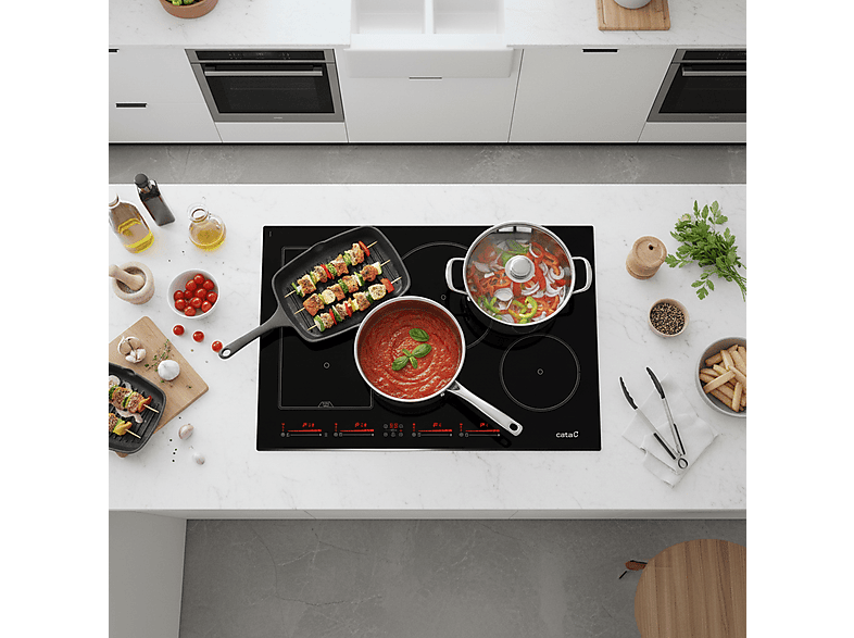 CATA 308606334 — Placa de inducción, 800 mm, Negro, 4 zonas, vista 7