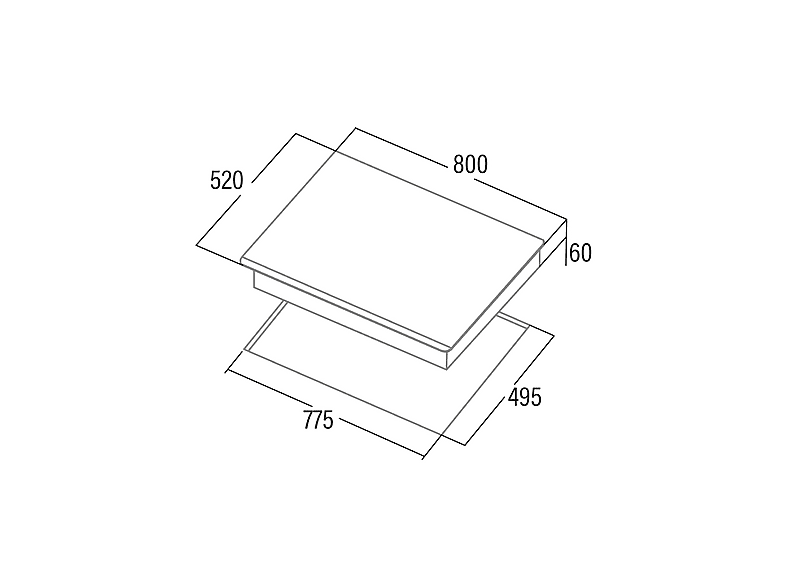 CATA 308606334 — Placa de inducción, 800 mm, Negro, 4 zonas, vista 8