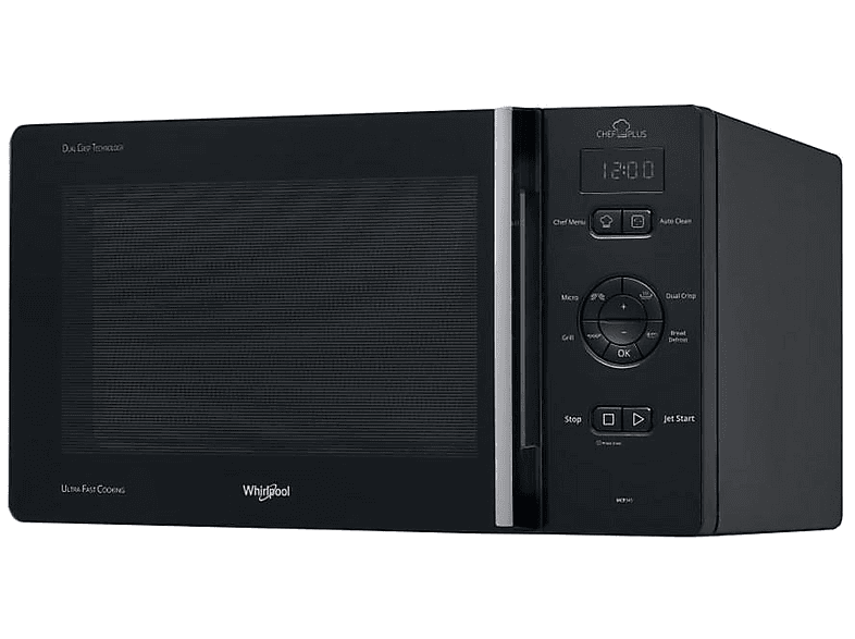 WHIRLPOOL MCP 345 BL — Microondas libre instalación, 800 W, Negro, 6 potencia, 25 l