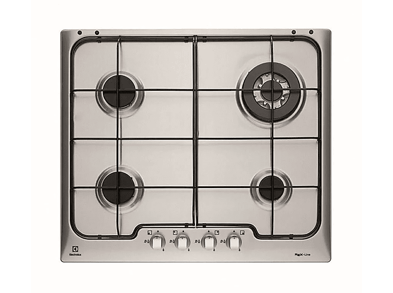 ELECTROLUX 97099 — Placa de gas, 600 mm, Inox, 4 zonas
