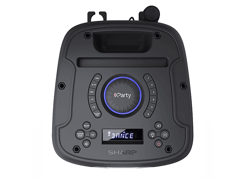 SHARP PS-949 — Altavoz portátil, 200 W, Bluetooth, Negro, 12h, vista 4