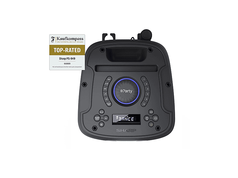 SHARP PS-949 — Altavoz portátil, 200 W, Bluetooth, Negro, 12h, vista 6