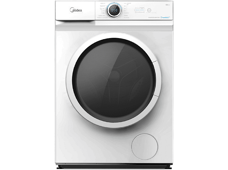 MIDEA MF100W90BA/W-ES — Lavadora carga frontal, 9 kg, 15 programas, Blanco, 1400 rpm