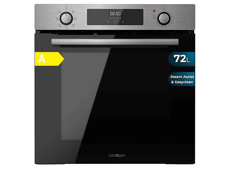 CECOTEC Bolero Hexa M226000 Inox A — Horno multifunción, 57,9 cm, Plateado, Montaje en Pared, 72 l