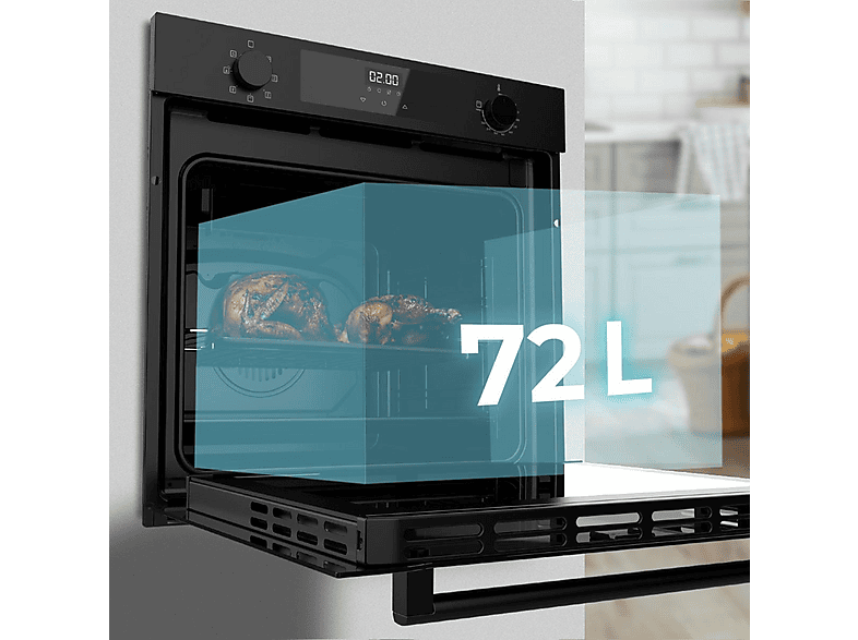 CECOTEC Bolero Hexa M226000 Glass Black A — Horno multifunción, 57,9 cm, Negro, Libre instalación, 72 l, vista 5