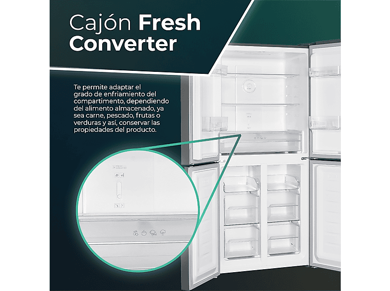 SVAN S418800ENFX — Frigorífico americano, Altura 180 cm, No Frost, 125 Litros, Capacidad 362 l, vista 5