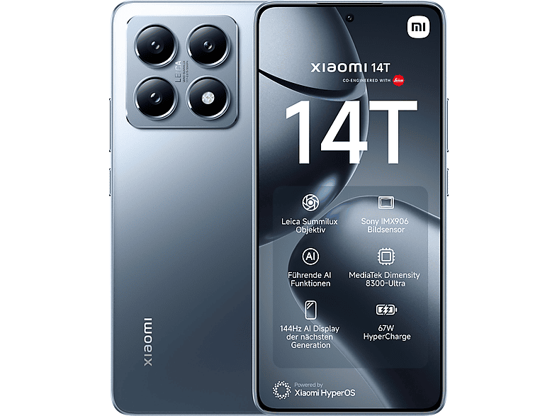 XIAOMI 14T 6.67P/5G/8N/12+256GB/BL — Smartphone, 12 GB RAM, 5,000 mAh, Azul Titanio, Móvil Android