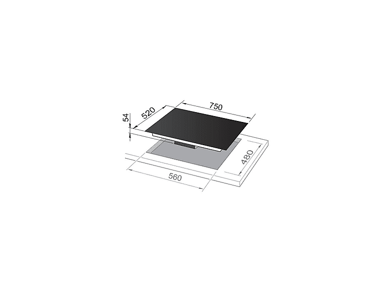 DELONGHI 8024651211556 — Placa de gas, 750 mm, Negro, 5 zone(s) zonas, vista 2