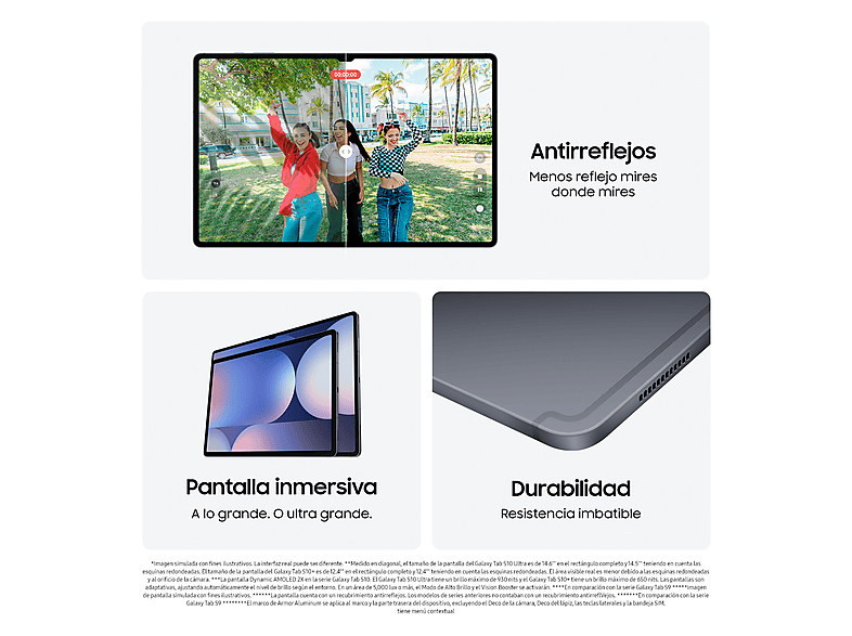SAMSUNG SM-X920NZAPEUB — Tablet, 512 GB, Steel, 12 GB RAM, 14,6" WQXGA+, vista 6