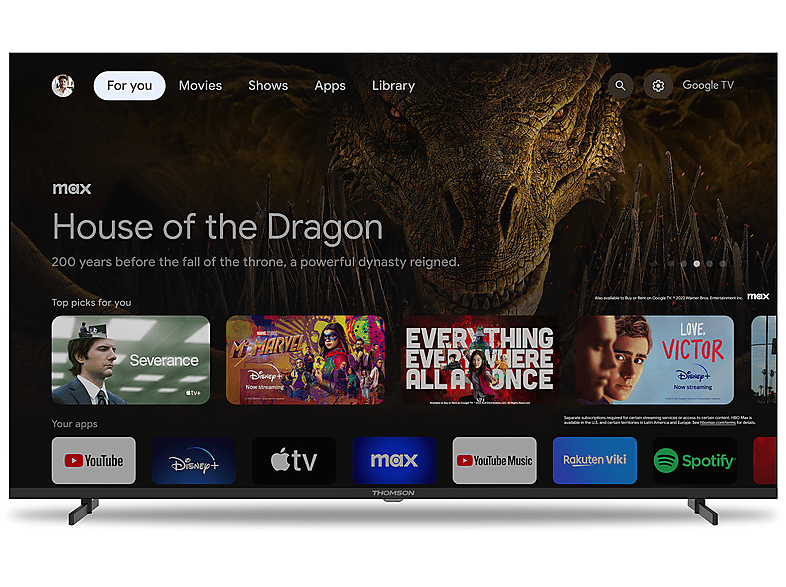 THOMSON Smart TV 55UG4S14 — TV LED 55", Negro, UHD 4K, CA75x2&1.3GHz + CA55x2&1.15GHz