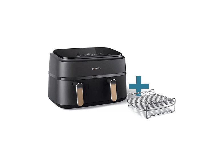 PHILIPS 3000 series NA352/04 — Freidora de aire, 2750 W, 1,5 kg, Negro, Cobre