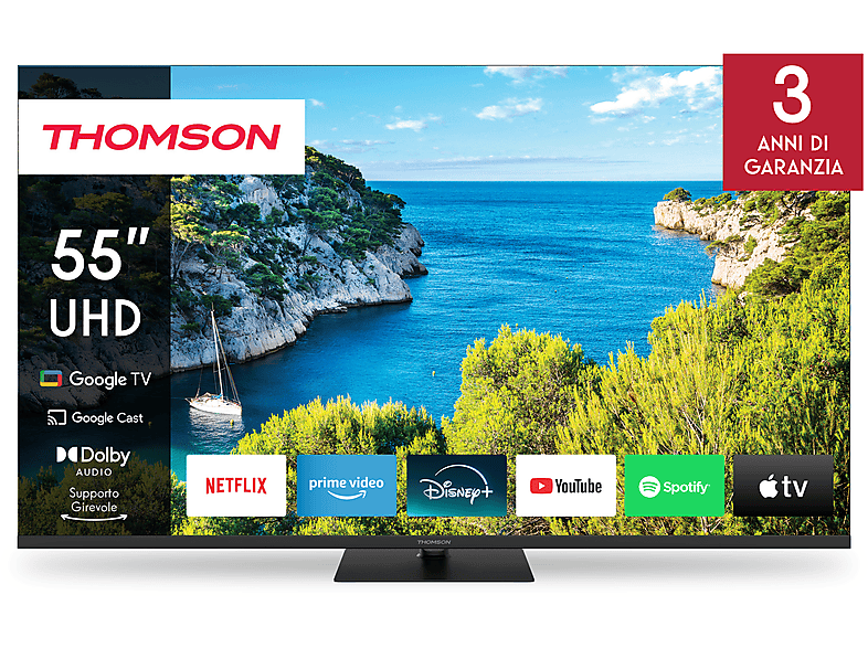 THOMSON 55UG5C14 — TV DLED 55", Negro, UHD 4K, Smart TV