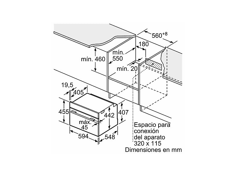 BOSCH CMG7241B1 — Horno compacto, Integrable, Hidrolítica, 59,4 cm, Negro, vista 8