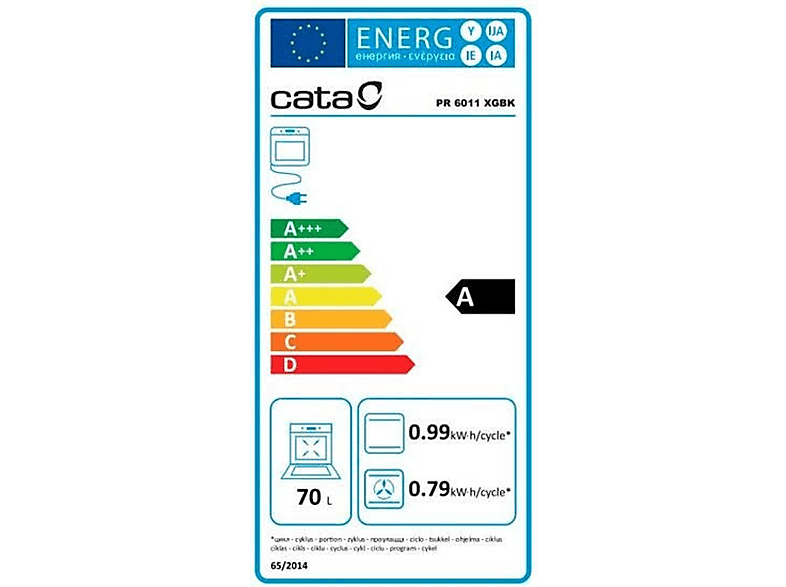 CATA PR 6011 XGBK — Horno multifunción, Integrable, Pirolítico, 60 cm, Inox, vista 2