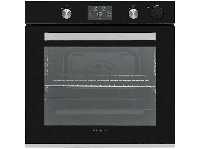 ASPES AHEVP — Horno multifunción, 59,5 cm, Negro, Integrado + Libre instalación, 78 l