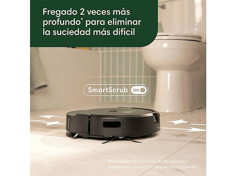 IROBOT Roomba Combo® 10 Max — Robot friegasuelos, 33 W, Negro, Potencia de succión 5 kPa, Depósito 0,4 l, vista 5