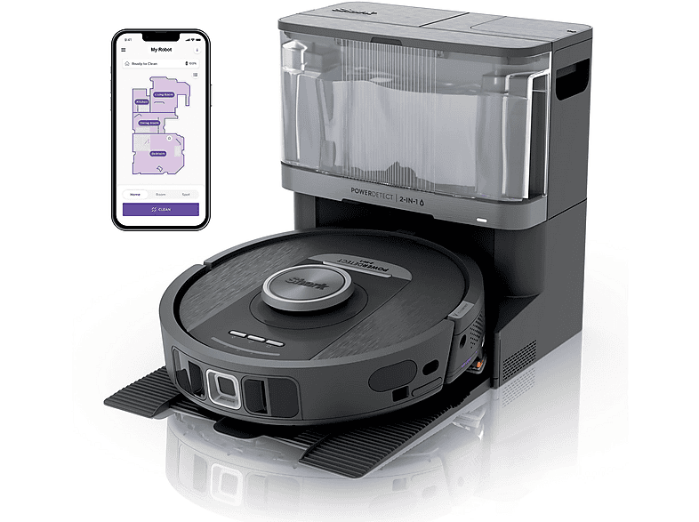 SHARK RV2800YEEU — Robot aspirador, 650 W, Negro, Plata, Depósito 0,3 l, vista 2