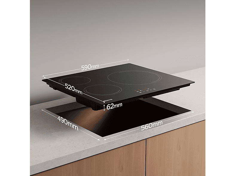 CIARRA VM3BIH-E — Placa de inducción, 590 mm, 3 zonas, negro, vista 7