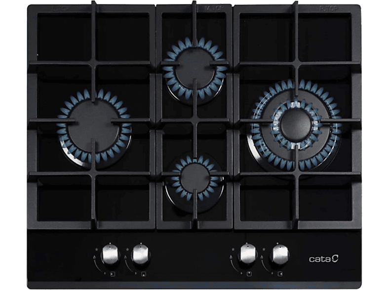 CATA LCI 6031 — Placa de gas, 64 cm, Negro, 4 zonas, Gas Natural