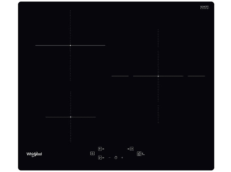 WHIRLPOOL WS Q5760 NE — Placa inducción, Zona grande 28 cm, 59 cm, Negro, 3 zonas