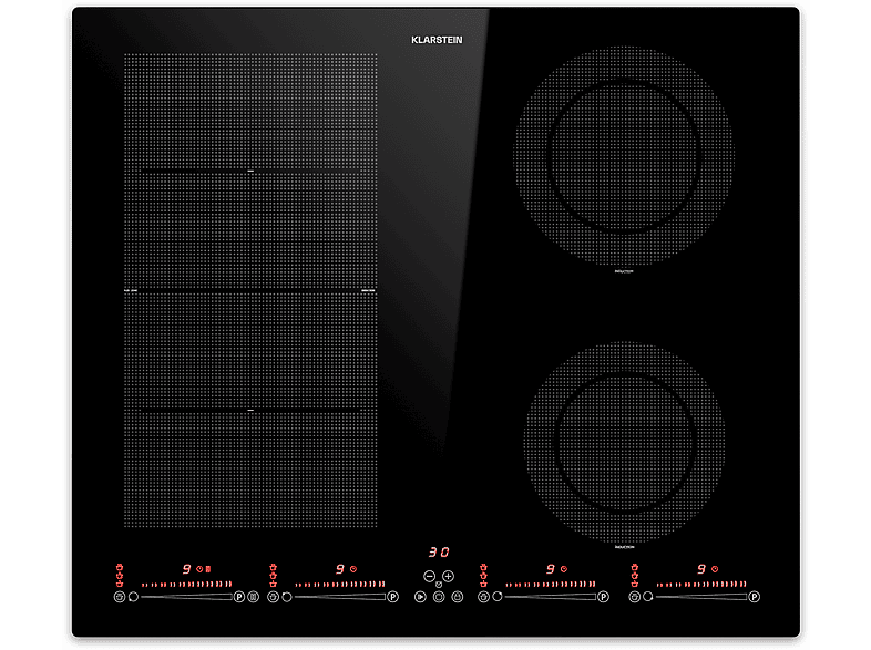 KLARSTEIN Masterzone 60 Hybrid — Placa de inducción, 59 cm, Negro, 4 zonas