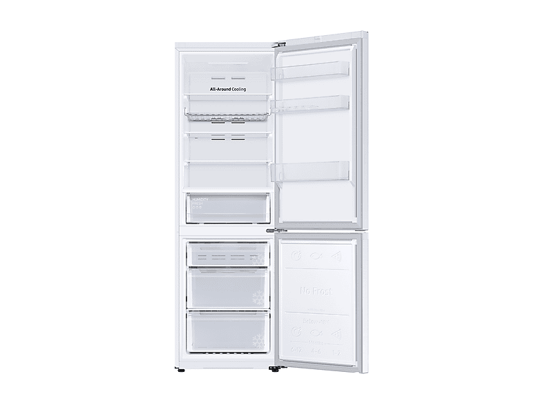 SAMSUNG RB34C672EWW/EF — Frigorífico combi, Altura 1853 mm, Blanco, No Frost, All Around Cooling, vista 3