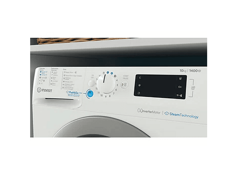 INDESIT BWE 101496X WSV SPT — Lavadora carga frontal, 10 kg, Blanco, 1400 rpm, vista 3