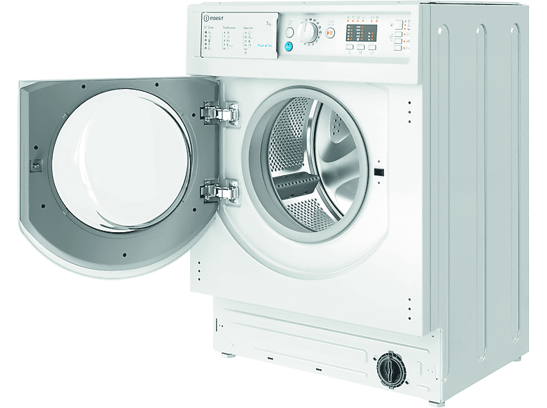 INDESIT BI WMIL 71252 EU N — Lavadora integrable, 7 kg, 14 programas, 1200 rpm, Push&Wash, vista 8