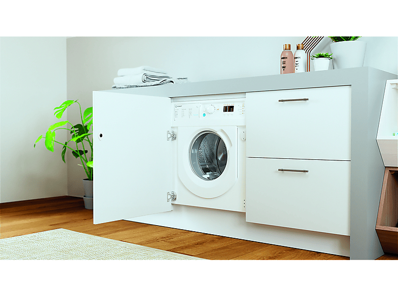 INDESIT BI WMIL 71252 EU N — Lavadora integrable, 7 kg, 14 programas, 1200 rpm, Push&Wash, vista 10