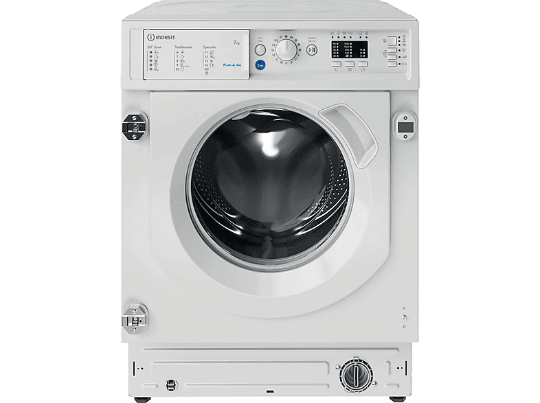 INDESIT BI WMIL 71252 EU N — Lavadora integrable, 7 kg, 14 programas, 1200 rpm, Push&Wash, vista 14