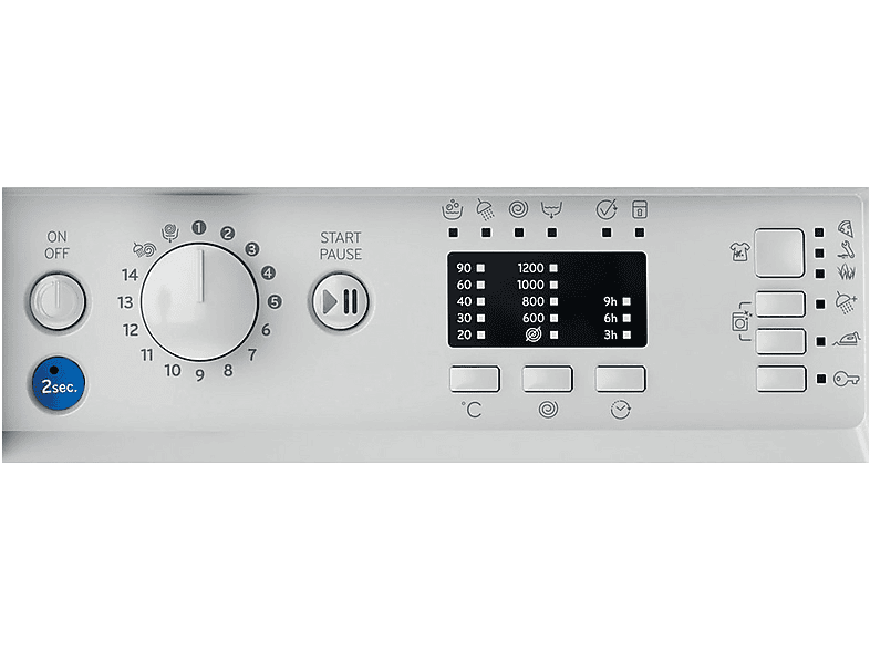 INDESIT BI WMIL 71252 EU N — Lavadora integrable, 7 kg, 14 programas, 1200 rpm, Push&Wash, vista 16