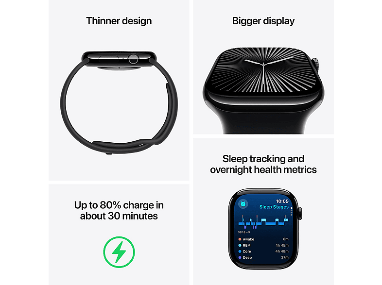 APPLE Watch Series 10 — Smartwatch, Aluminio, S/M, vista 3
