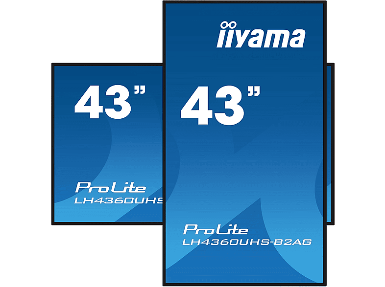 IIYAMA iiyama LH4360UHS-B2AG — Pantalla de señalización digital, Negro, UHD 4K, vista 4