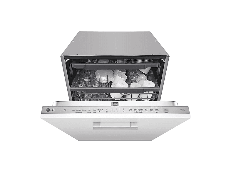 LG DB243TX — Lavavajillas integrable, 14 servicios, 10 programas, 59,8 cm, Sin panelar
